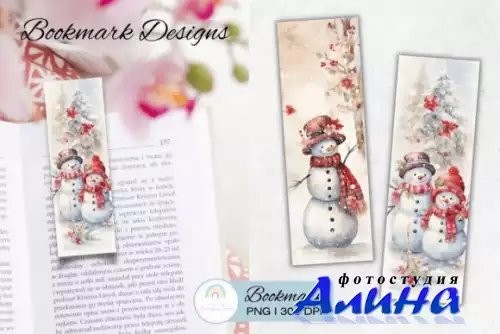 Vintage Snowman Christmas Bookmark
