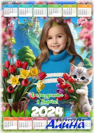 Календарь на 2024 год - Весенние букеты